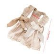 thumbnail image 3 of Striped Embroidered Pet Dress,19.68In Chest 15.74In Back Fit 13-17Lb Dogs Large Cats Hidden Built-In Leash Attachment Spring Daily Walking Photo Outfit with Double Layer Bow Decor, 3 of 8