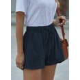 thumbnail image 4 of SHEWIN Women's Comfy Drawstring Elastic Waist Shorts Summer Casual Loose Mid Rise Sports Short Pants with Pockets Blue, 4 of 7