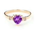 thumbnail image 5 of 14k Gold Ring   Diamonds  Natural Heart Purple Amethyst, 5 of 5