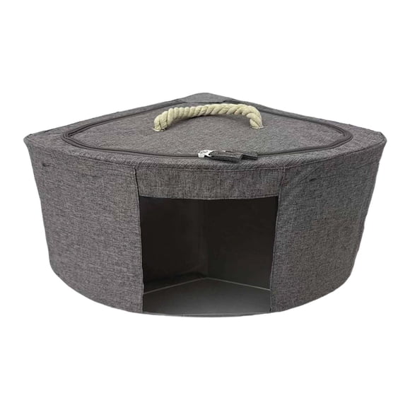 Cesta de almacenamiento de esquina triangular, contenedor portátil para ropa de interior, ideal para el dormitorio. 38cmx38cmx23cm Gris