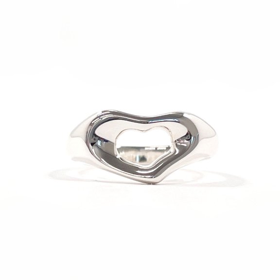 Pre-Owned TIFFANY&Co. Tiffany Open Heart Elsa Peretti Ring, Sterling Silver 925, Size 11,...