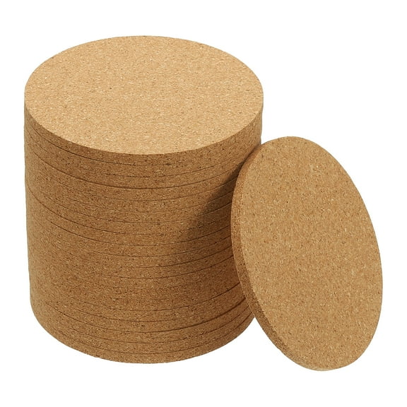 4inch Cork Coasters, 20PCS Round Cork Coasters Reusable Bulk Non Slip Reduce Desktop Scratches Tan for Drinks Bar Wedding Birthday