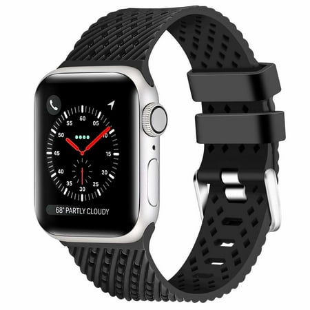 40mm Watch Band Sport Band Watch Strap with Compression Molded Perforations for Apple Watch 40mm / 38mm - Black ()