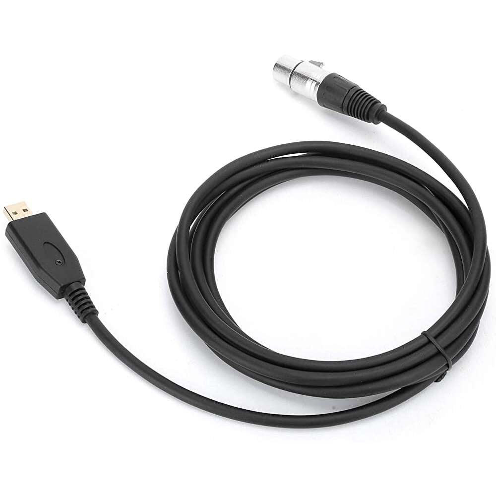Black Professional USB Male to XLR Female Windows 98SE / 2000 / XP/Vista / Windows7 / Windows 8 Support USB 2.0/1.1 Estink Microphone Link Cable Compatible with Mac OS X