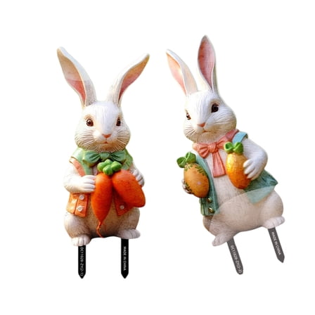 JZROCKER 2pcs Decorative Garden Stake Rabbit Lawn Insert Easters Yard Patios Decoration