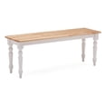 thumbnail image 1 of Pemberly Row Rubberwood Farmhouse Dining Bench with Turned Legs White Natural, 1 of 7