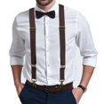 thumbnail image 7 of Buyless Fashion Trucker Suspenders for Men - 48" Elastic Adjustable Straps 1 1/4" - X Back Utility Braces - 5150-Brown, 7 of 7
