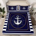 thumbnail image 2 of Feelyou Marine Nautical Sailboat Bed Sheets, Navy Abstract Lines King Sheets, Teen Kid Boy Girl Sheet Set, Super Cozy Room Decor, 4pcs, 2 of 7