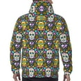 thumbnail image 7 of Naloa Sugar Skulls Men's Casual Hooded Collar Drawstring Hoodies Pullover Sweatshirts Casual Long Sleeve Shirts-XX-Large, 7 of 7