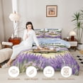 thumbnail image 3 of Castle Fairy Watercolor Camper Twin Comforter Sets 3-Piece for Kids, Lavender Print Bedding Set for Bedroom, Purple White, 3 of 6