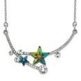 thumbnail image 3 of Sterling Silver Rhodium-plated Multi-color Crystal Star with 2in Extender Necklace, 3 of 3