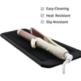 thumbnail image 3 of KAIYANG Alfombrilla de silicona resistente al calor para rizador de pelo, bolsa para herramientas de calor para planchas planas, paquete de 1, color negro, 3 of 5