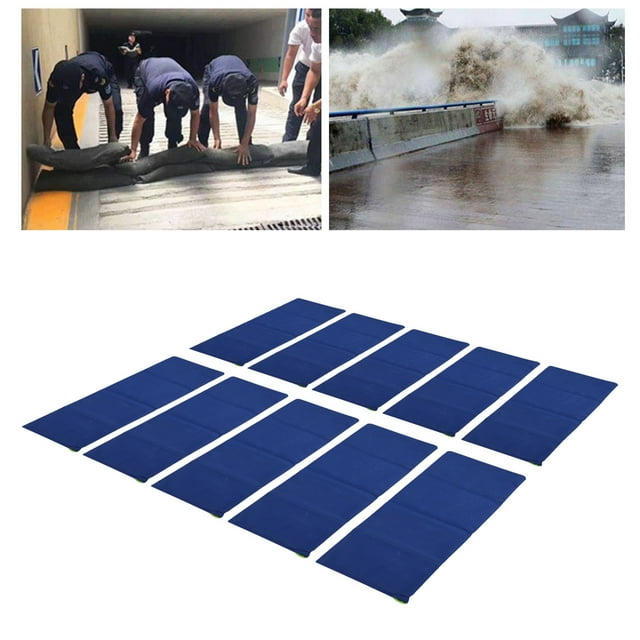Sacs de Sable Réutilisables pour l'Inondation 2 Pack Résister aux Conditions Météorologiques Extrêmes, Polyester 600D Durable, Application Large, Solide et Flexible, Facile à Utiliser, Empêcher l'Infiltration d'Eau
