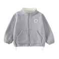 thumbnail image 2 of YUNAFFT Kids Fleece Jacket Thermal Lined Long Sleeve Hoodless Casual Everyday Style for Boys and Girls (2-15 Years), 2 of 3