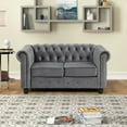 thumbnail image 6 of Morden Fort simplicity Sofas for Living Room Furniture Sets, Chair, Couch and Sofa 3 Pieces, Fabric Dutch Velvet Light Grey, 6 of 7