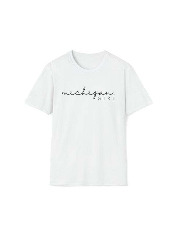 Michigan Girl, Gildan Unisex Softstyle T-Shirt, State Graphic Tee, S-3XL
