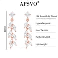 thumbnail image 4 of APSVO 18K Rose Gold Plated Drop Earrings for Women CZ Lightweight Hypoallergenic Post Dangle Earrings Prom Wedding Birthday Graduation Jewelry Gifts Teen Mom Bride Bridesmaid Girlfriend Wife, 4 of 7