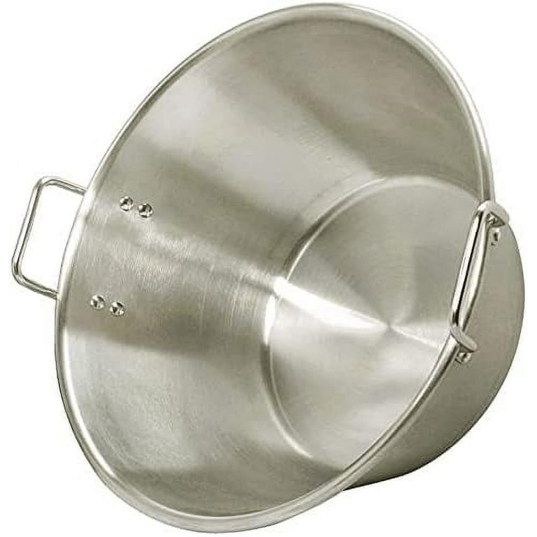 Extra Large Stainless Steel Cazo Pot, 33 Inch, Flat Bottom, Heavy