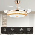 thumbnail image 2 of Jacgood 42-inch Retractable Blade Ceiling Fan with Dimmable 3-Color LED Light, 6-Speed Quiet Reversible DC Motor, Fandelier for Bedroom Living Room Kitchen, Gold, 2 of 6