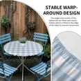 thumbnail image 2 of Light Blue Plaid Round Tablecloth for 36-44 Inch Tables, Fitted Table Cover with Elastic Edge, Modern Minimalist Country Waterproof Outdoor Table Cloth Protector for Patio Garden Dinner Picnic, 2 of 9