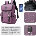 thumbnail image 2 of Vintage Backpack Travel Laptop Backpack with usb Charging Port for Women & Men College Backpack Fits 15.6 Inch Laptop Purple, 2 of 4