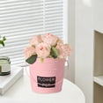 thumbnail image 4 of Set of 4 Galvanized Metal Flower Pots with Handles – Small Rustic Planters for Indoor Outdoor Garden Decor, Vintage Style Mini Vases for Home, Patio, or Balcony, 4 of 5