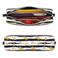 thumbnail image 2 of Cauagu Gold Flamingo Print Leather Pencil Pen Case - Stationery Bag Portable Stationery Bag Big Capacity Pencil Pouch Cosmetic Organizer Bag for Men & Women, 2 of 7