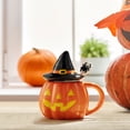 thumbnail image 7 of Mr. Halloween 18 oz Lidded Jack-O-Lantern Ceramic Mug with Spoon, 7 of 7