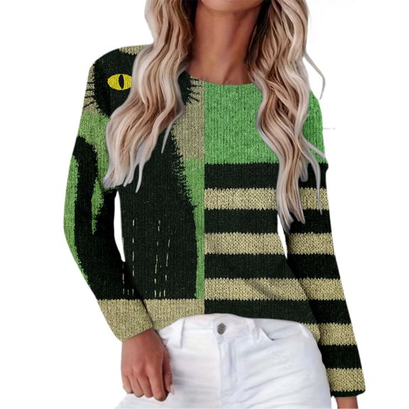 Bovemsi Long Tops for Women Casual Crew Neck Long Sleeve Green Oversized Tshirts for Women M