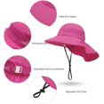 thumbnail image 5 of Sombrero para el sol de verano para niños y niñas, con protección UPF 50+, ala ancha, cuello y solapa, ideal para jugar en la playa, de 3 a 24 meses, 5 of 5
