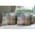 thumbnail image 6 of Ambesonne Ethnic Throw Pillow Cover 4 Pack, Mandala and Peacock Feathers, 20", Multicolor, 6 of 7