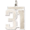 thumbnail image 1 of Sterling Silver Silver/Rhodium-Plated Satin Number 31 Charm (25 X 21) Made In United States qpp31, 1 of 5