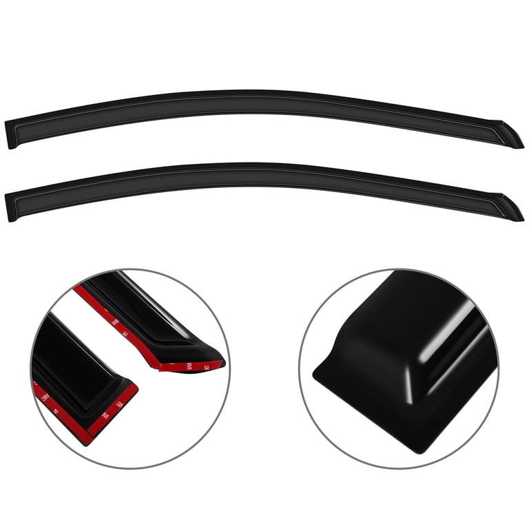 Black Side Window Visors For 2006-2011 Honda Civic 2-Door – Acrylic, Self-Adhesive, Gloss Finish