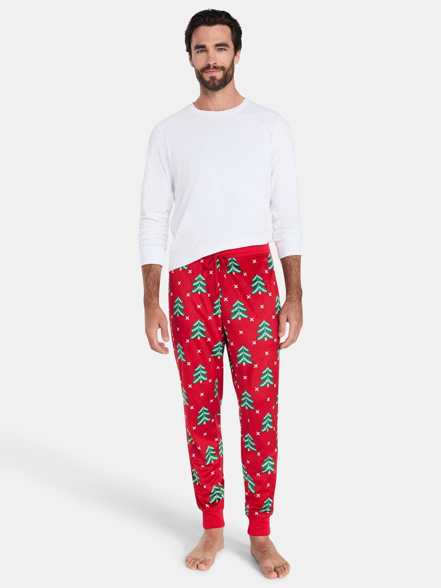 Men's Christmas Print Fleece Jogger Sleep Pants from Holiday Time, Sizes S-2XL
