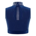 thumbnail image 3 of Aislor Kids Girls Sleeveless Shiny Rhinestone Lyrical Jazz Modern Ballet Dance Crop Tank Tops Shirt Dancewear Navy Blue 6, 3 of 7