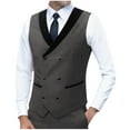 thumbnail image 2 of Mgmyaa Men's Slim Fit Sleeveless Vest with Notch Lapel and Pockets, Lightweight Formal Waistcoat Jacket for Office Casual Style, 2 of 3