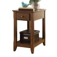 thumbnail image 4 of Mesa auxiliar Acme Bertie de madera con 1 cajón y estante de nogal, 4 of 7
