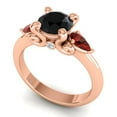 thumbnail image 2 of Diamond-Capitals 2.50 Carat New Round Cut Black Onyx & Garnet Gemstone Engagement Ring for Fiancee 18K Rose Gold Size 4, 2 of 8