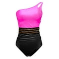 thumbnail image 4 of One Shoulder Swimsuit For Women Bathing Suits Full Coverage Keyhole Swimwear, 4 of 5