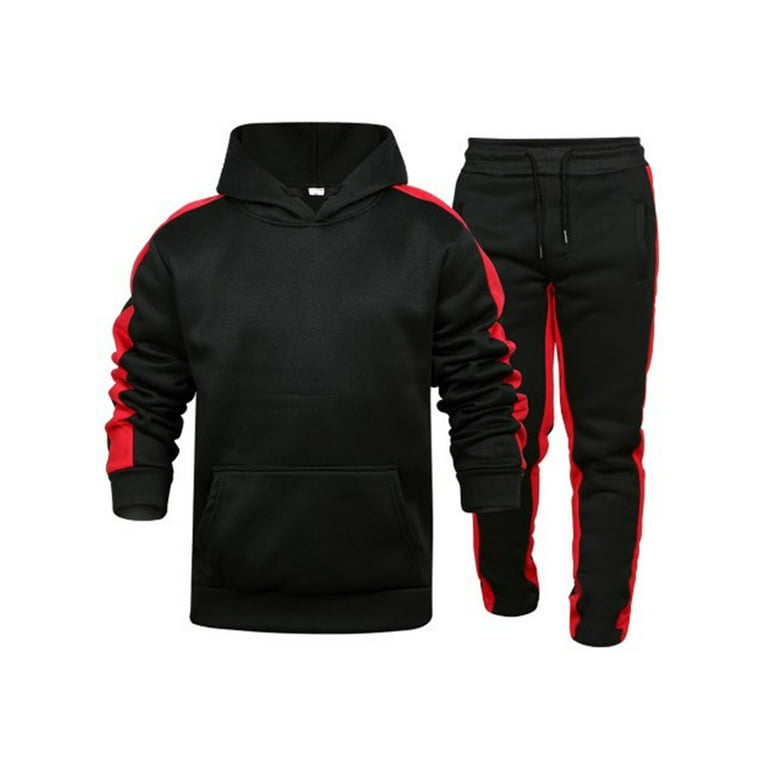 Glonme Mens Loungewear Two Pieces Gym Sets Long Sleeve Homewear