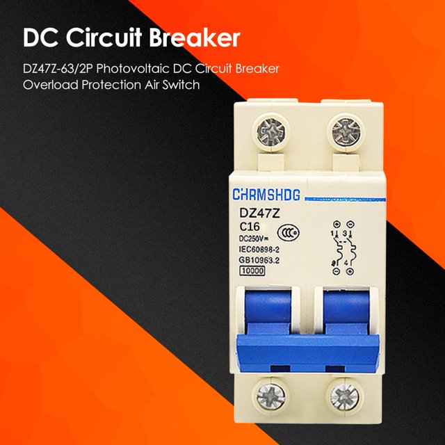 Dz47Z-63/2P Interruptor De Aire De Protección De Disyuntor Cc Fotovoltaico (16A)