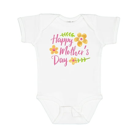 

Inktastic Happy Mothers Day with flowers Boys or Girls Baby Bodysuit