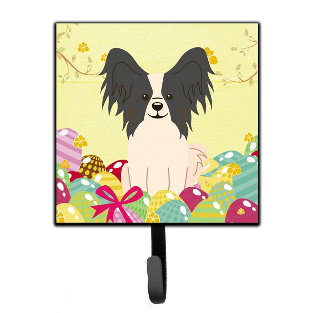 ""Caroline'S Treasures Huevos De Pascua Papillon Negro Blanco Gancho De Pared Pequeño Multicolor""
