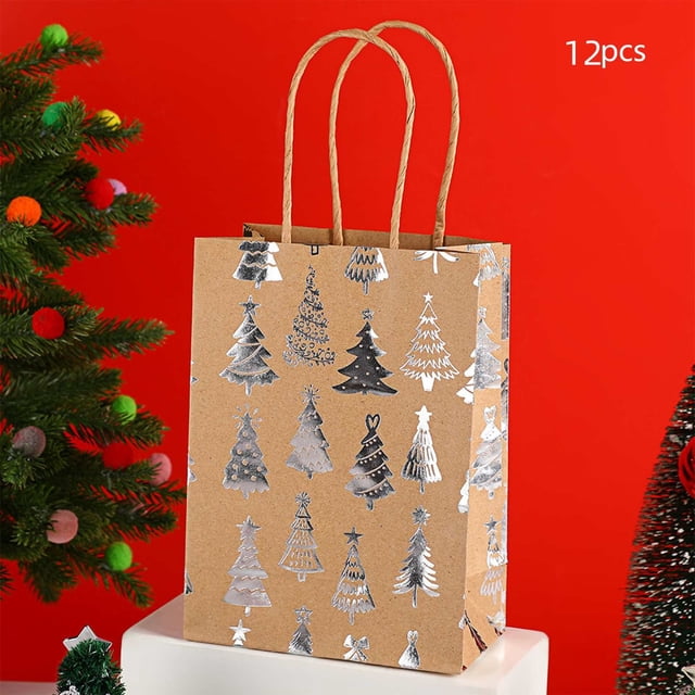 Hogar y cocina, Decoración del hogar, Decoración navideña, Bolsas de regalo navideñas con forma de copo de nieve, bolsas de regalo navideñas, bolsas de embalaje de fondo plano kraft para fiestas, bols