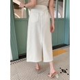 thumbnail image 2 of White Denim Straight Midi Skirt With Side Slit Pocket Casual, 2 of 21