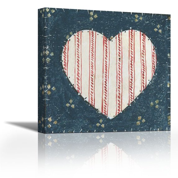 Americana Quilt I - Contemporary Fine Art Giclee on Canvas Gallery Wrap - wall décor - Art painting - 36 x 36 Inch - Ready to Hang