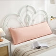 thumbnail image 1 of Move Over Sage Pink Body Pillow Cover 20x54 inches Boho Chic Pom Poms Fringe Pattern Body Pillowcase 102% Washed Microfiber, 1 of 1