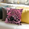 thumbnail image 3 of BANET Leopard Head Velvet Decorative Throw Pillow Cover Pink Pillow Covers Animal Print Throw Pillows Soft Leopard Pattern Pillows with Tassel Cushion Case for Sofa Couch Bedroom Living Room 12x12in, 3 of 5