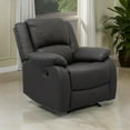 thumbnail image 6 of Chris 38 Inch Manual Recliner Chair- Solid Wood- Black Faux Leather, 6 of 6