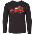 thumbnail image 3 of Inktastic Christmas Red Vintage Truck with Presents Long Sleeve Youth T-Shirt, 3 of 5